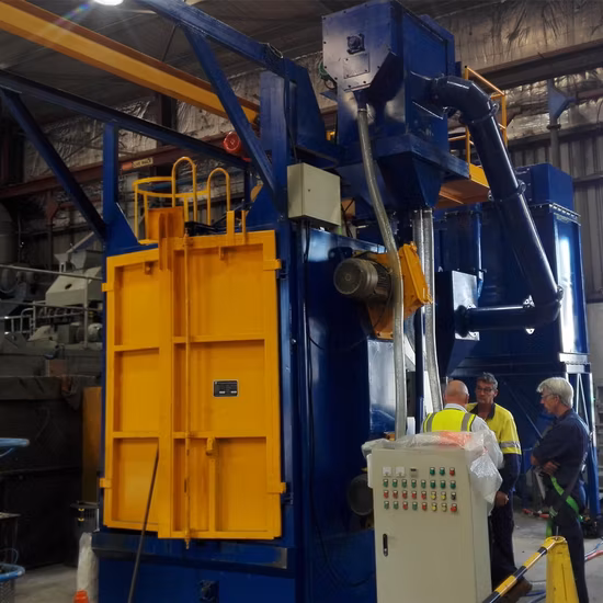 Máquina de granallado tipo gancho Q3710 para limpieza de óxido de metal